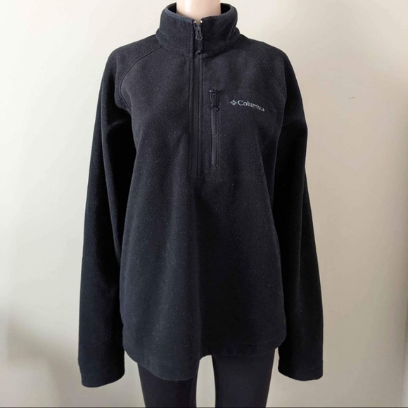 Columbia fleece 1/4 zip black sweater - Picture 2 of 5
